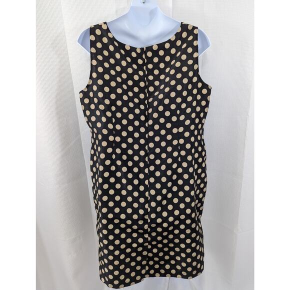 NWOT! DANA KAY! SHANTUNG-LOOK BLACK AND GOLD POLKA DOTTED SHEATH DRESS! SZ 22W - Picture 5 of 9